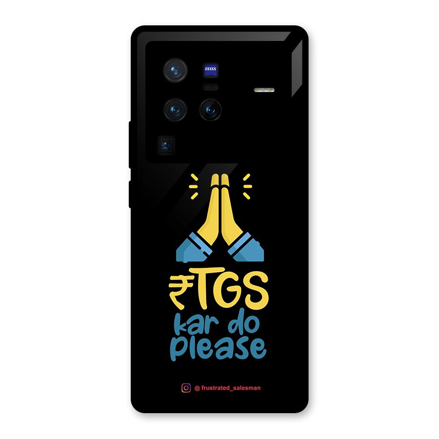 RTGS Kar Do Please Black Glass Back Case for Vivo X80 Pro