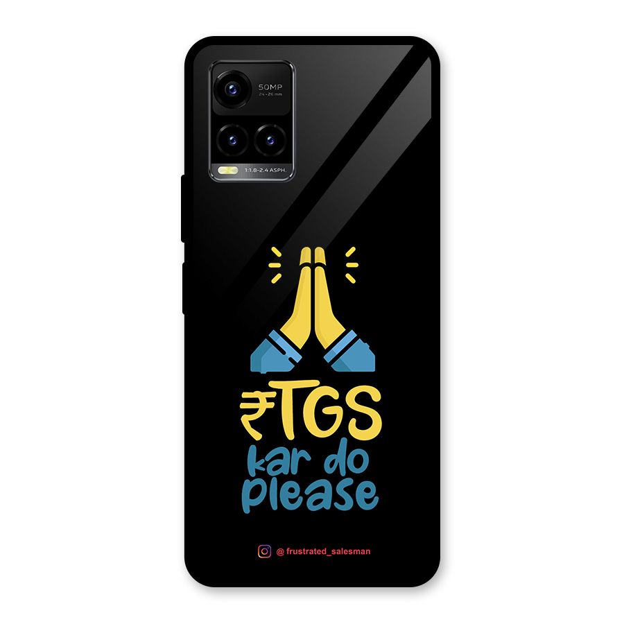 RTGS Kar Do Please Black Glass Back Case for Vivo Y21A