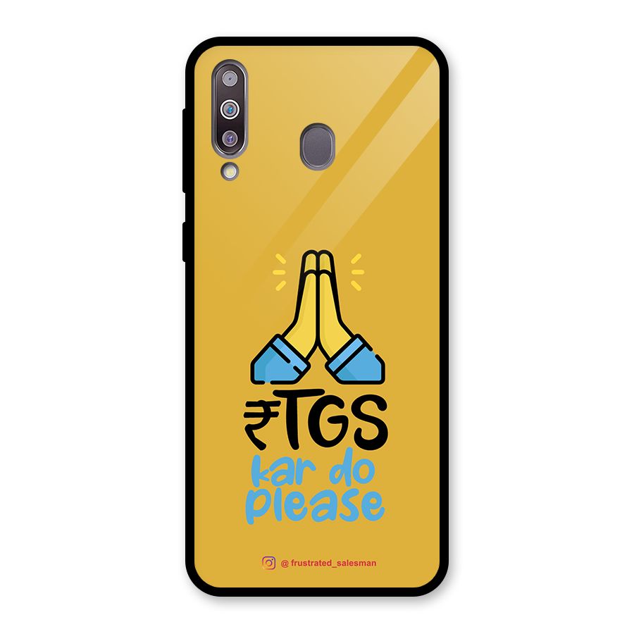 RTGS Kar Do Please Mustard Yellow Glass Back Case for Galaxy M30