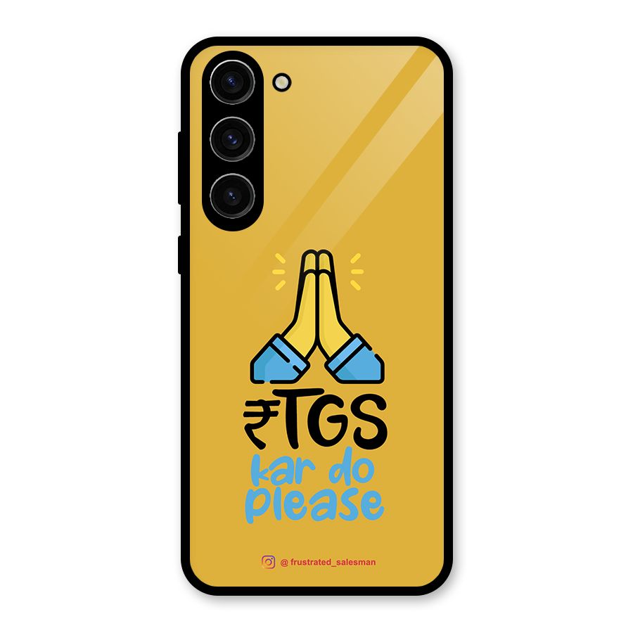 RTGS Kar Do Please Mustard Yellow Glass Back Case for Galaxy S23 Plus