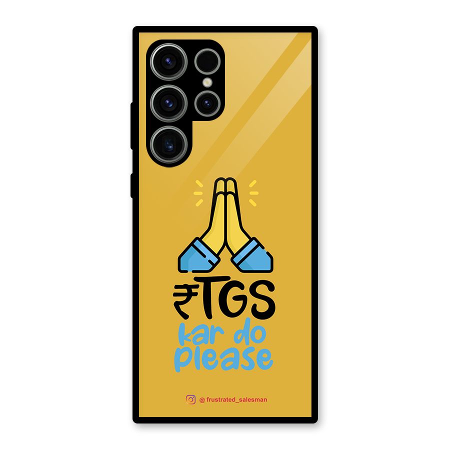 RTGS Kar Do Please Mustard Yellow Glass Back Case for Galaxy S23 Ultra