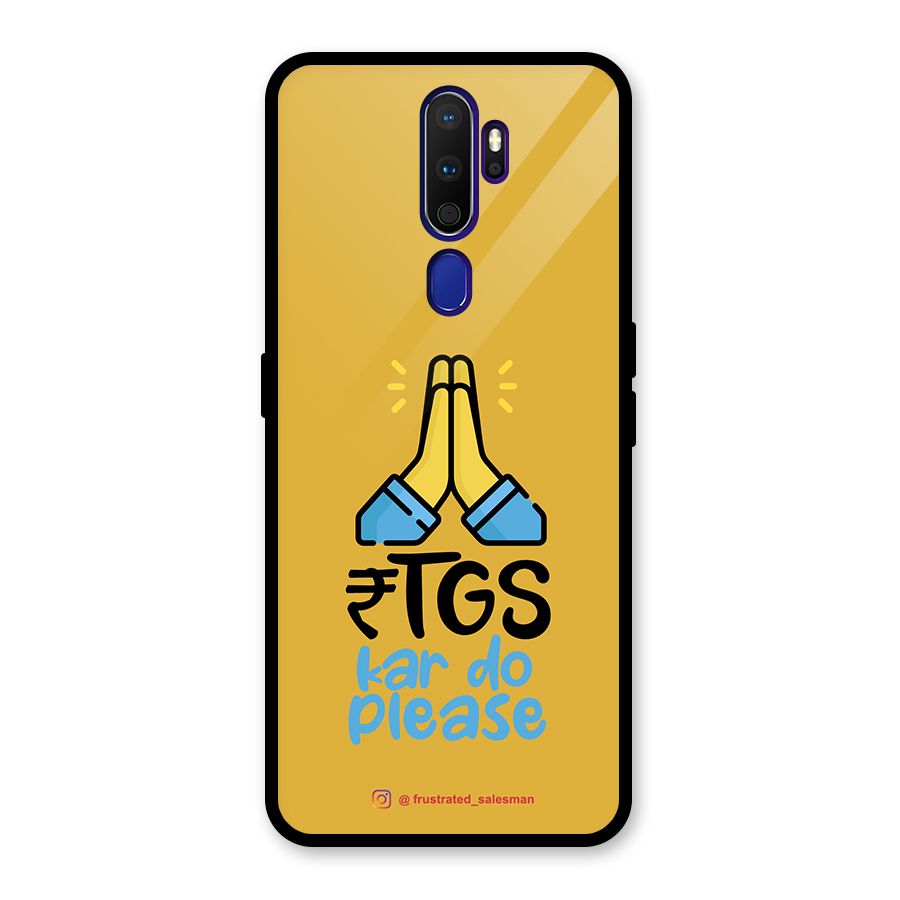 RTGS Kar Do Please Mustard Yellow Glass Back Case for Oppo A9 (2020)