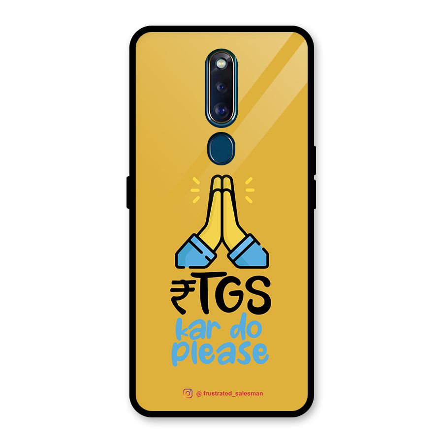 RTGS Kar Do Please Mustard Yellow Glass Back Case for Oppo F11 Pro
