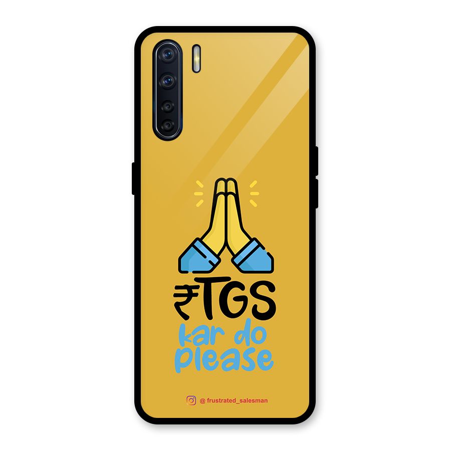RTGS Kar Do Please Mustard Yellow Glass Back Case for Oppo F15