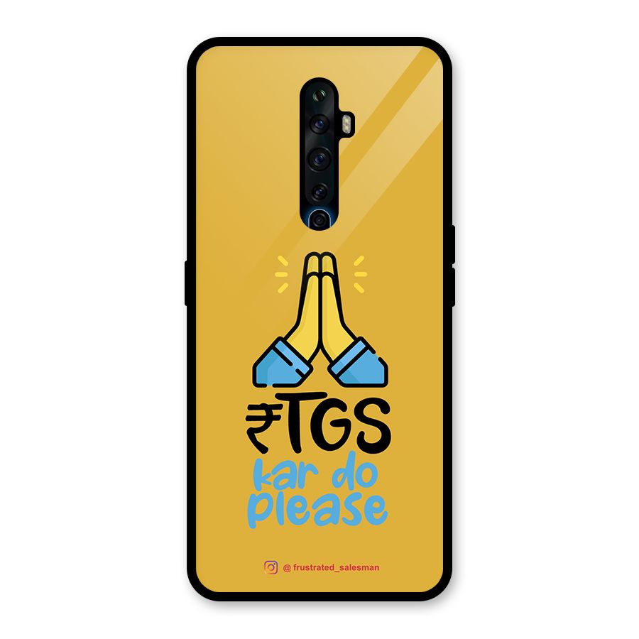 RTGS Kar Do Please Mustard Yellow Glass Back Case for Oppo Reno2 Z