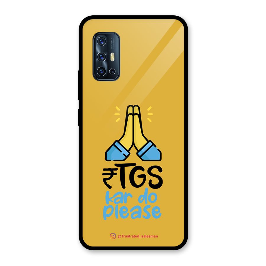 RTGS Kar Do Please Mustard Yellow Glass Back Case for Vivo V17