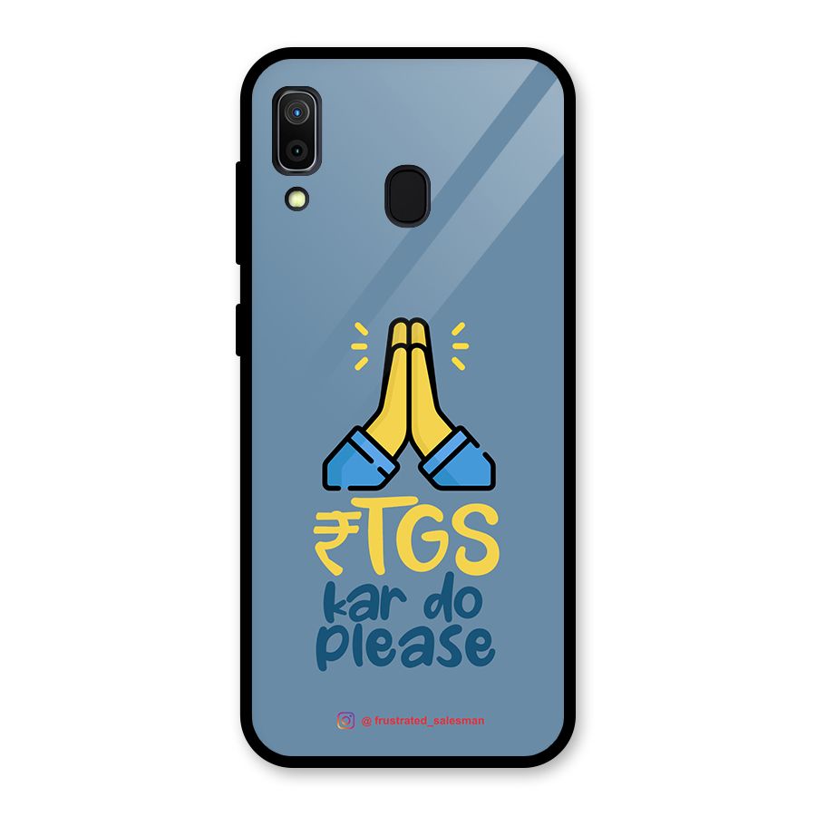 RTGS Kar Do Please SteelBlue Glass Back Case for Galaxy A30