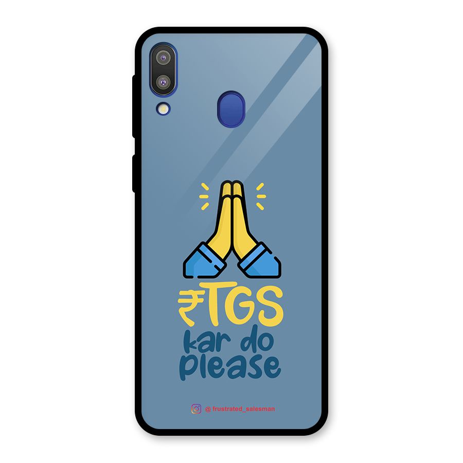 RTGS Kar Do Please SteelBlue Glass Back Case for Galaxy M20