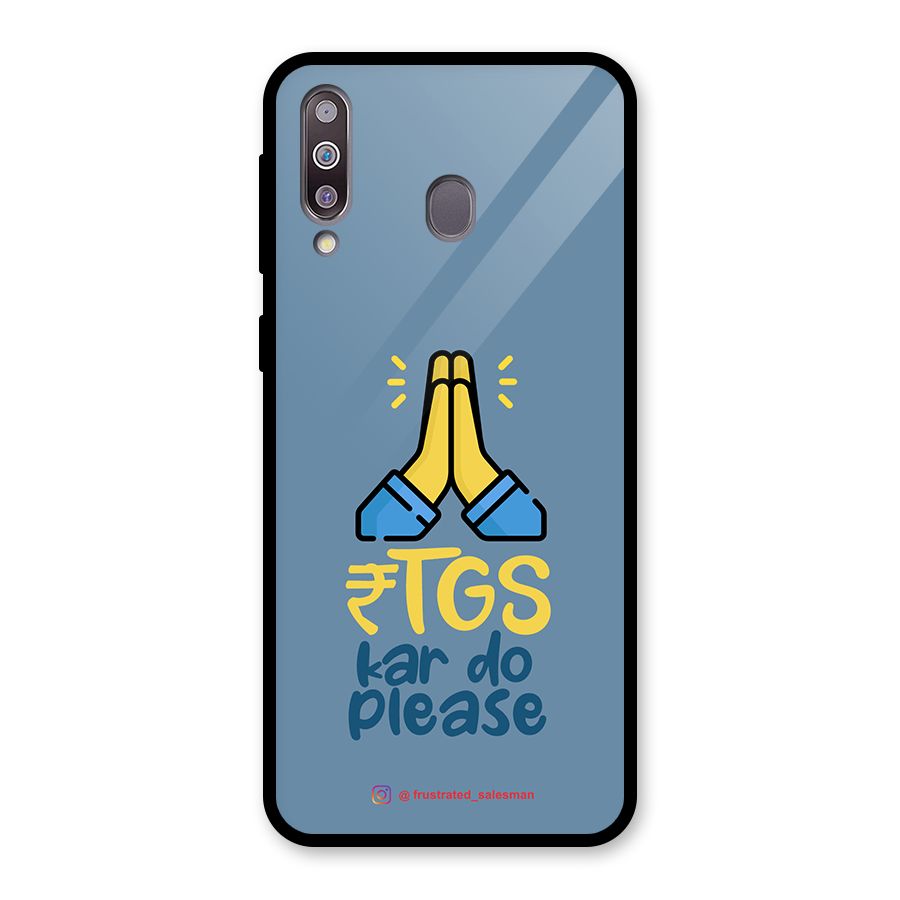 RTGS Kar Do Please SteelBlue Glass Back Case for Galaxy M30