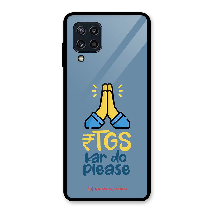 RTGS Kar Do Please SteelBlue Glass Back Case for Galaxy M32