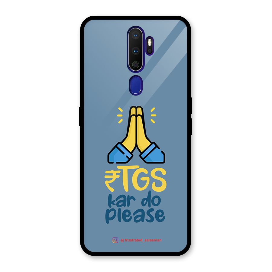 RTGS Kar Do Please SteelBlue Glass Back Case for Oppo A9 (2020)