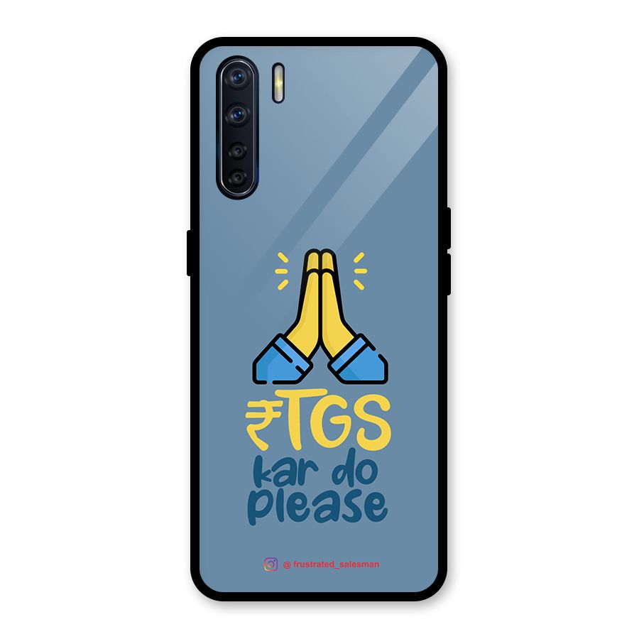 RTGS Kar Do Please SteelBlue Glass Back Case for Oppo F15