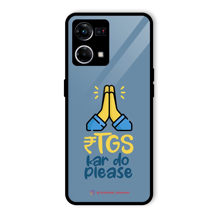 RTGS Kar Do Please SteelBlue Glass Back Case for Oppo F21 Pro 5G