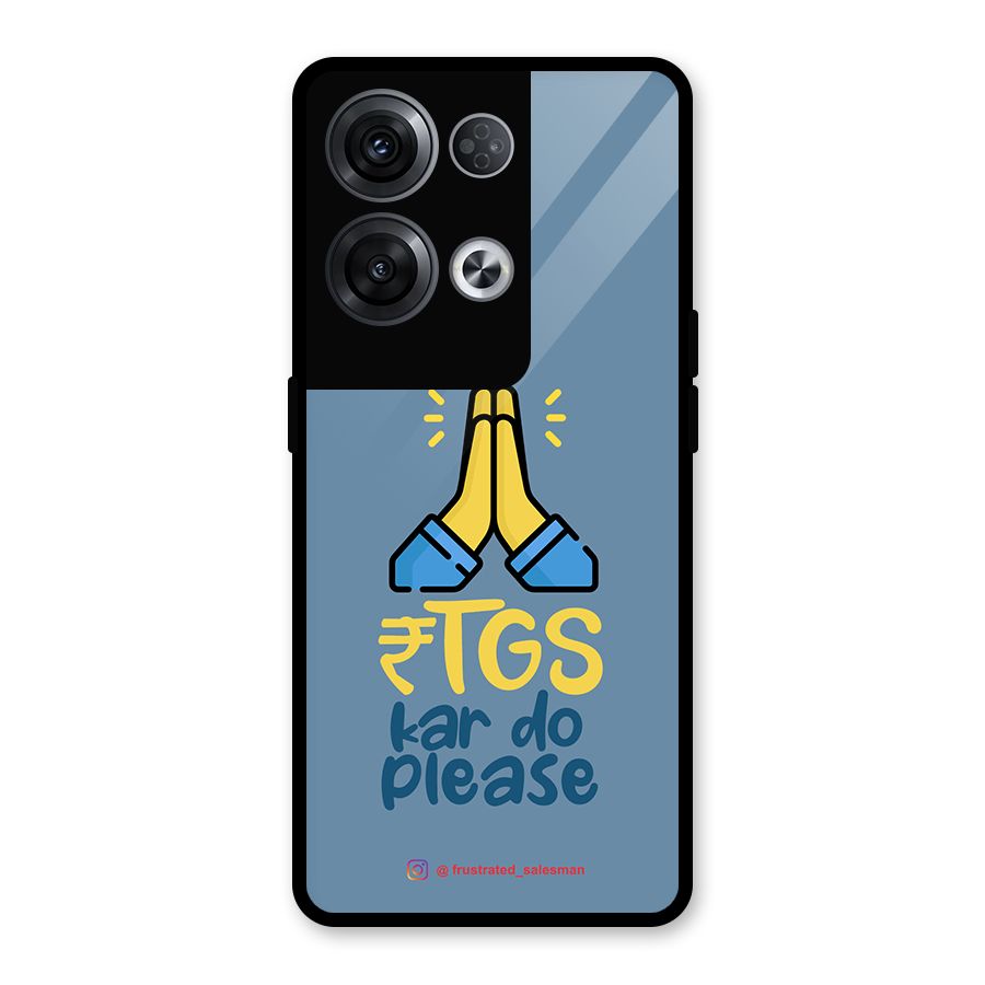 RTGS Kar Do Please SteelBlue Glass Back Case for Oppo Reno8 Pro 5G