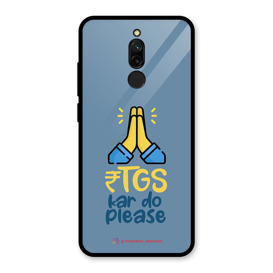 RTGS Kar Do Please SteelBlue Glass Back Case for Redmi 8