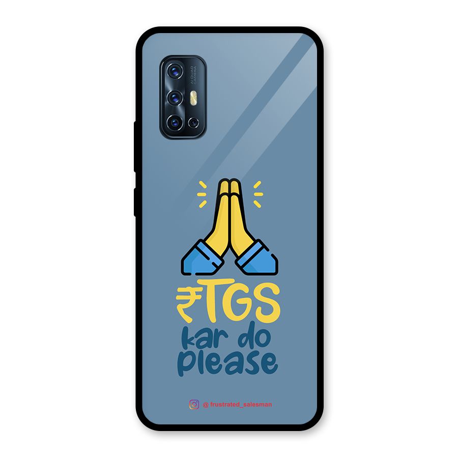 RTGS Kar Do Please SteelBlue Glass Back Case for Vivo V17