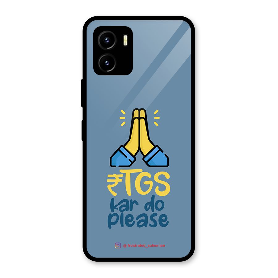 RTGS Kar Do Please SteelBlue Glass Back Case for Vivo Y15s