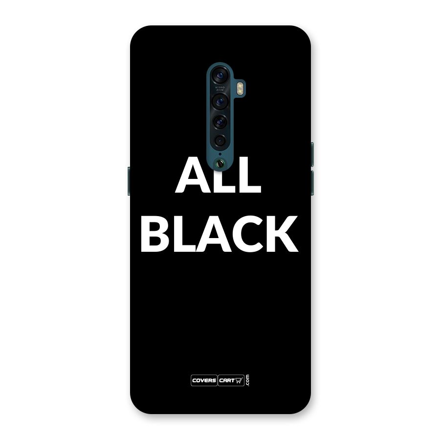 Raftaar All Black Back Case for Oppo Reno2