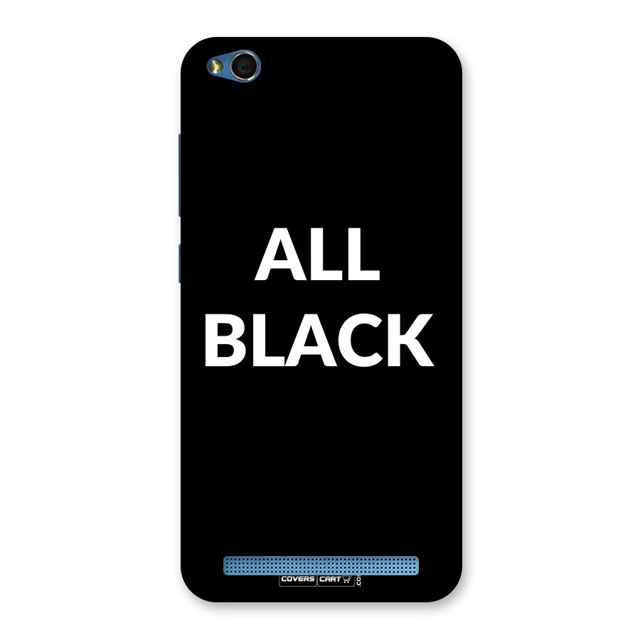 Raftaar All Black Back Case for Redmi 5A