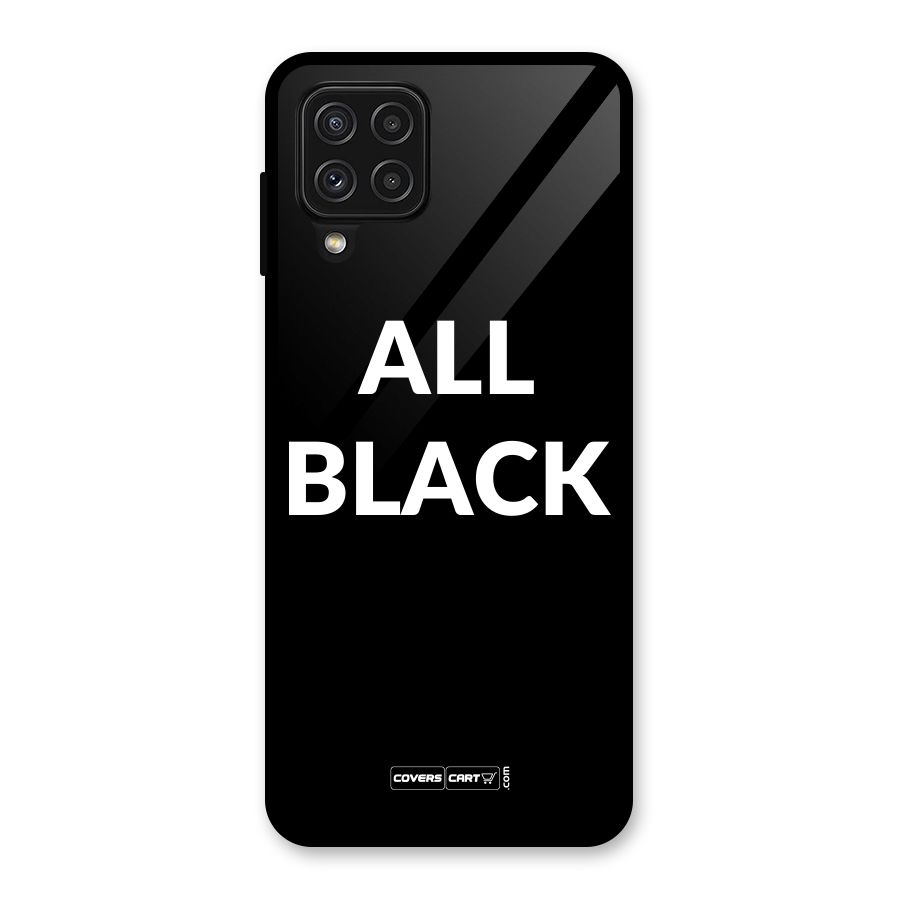 Raftaar All Black Glass Back Case for Galaxy A22 4G