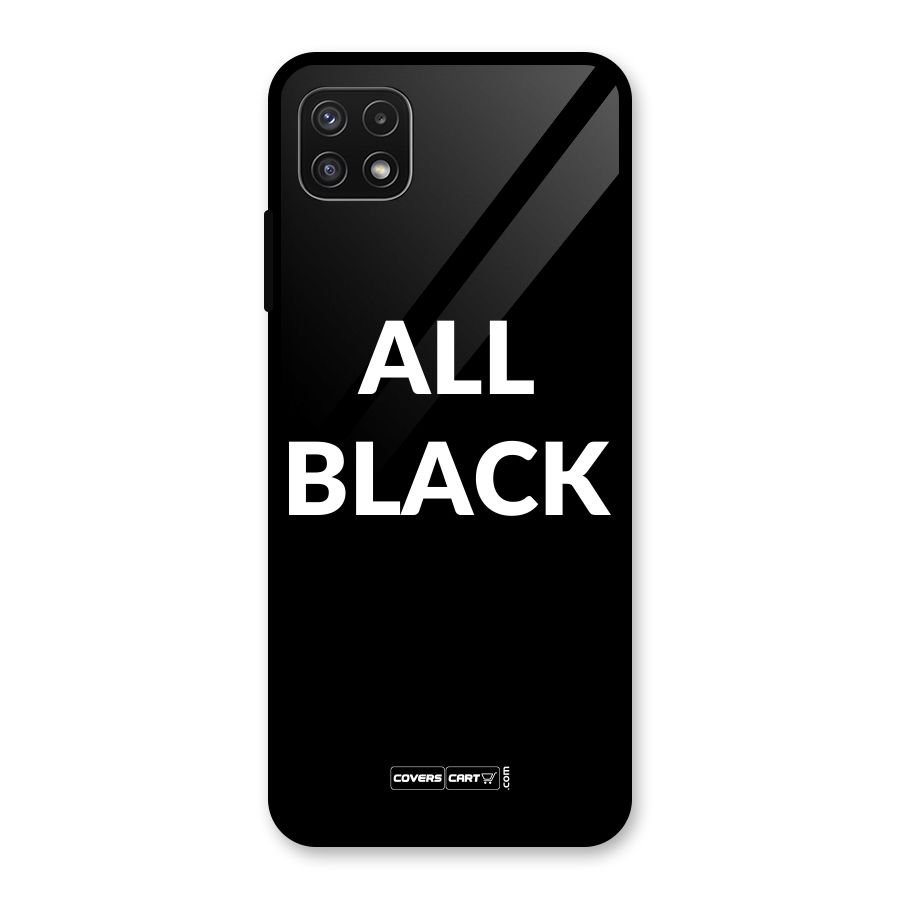 Raftaar All Black Glass Back Case for Galaxy A22 5G