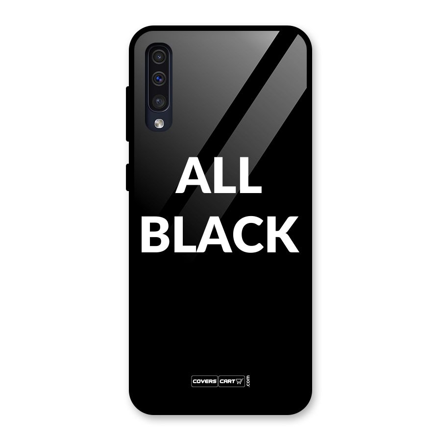 Raftaar All Black Glass Back Case for Galaxy A50s