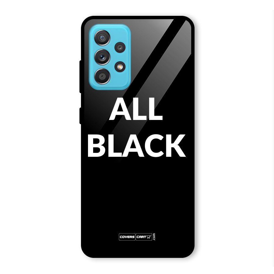 Raftaar All Black Glass Back Case for Galaxy A52
