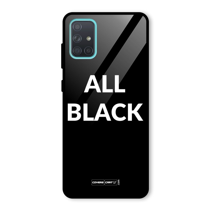 Raftaar All Black Glass Back Case for Galaxy A71