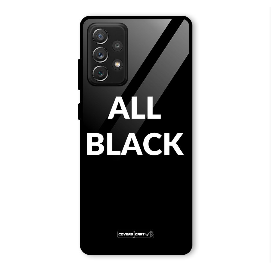 Raftaar All Black Glass Back Case for Galaxy A72