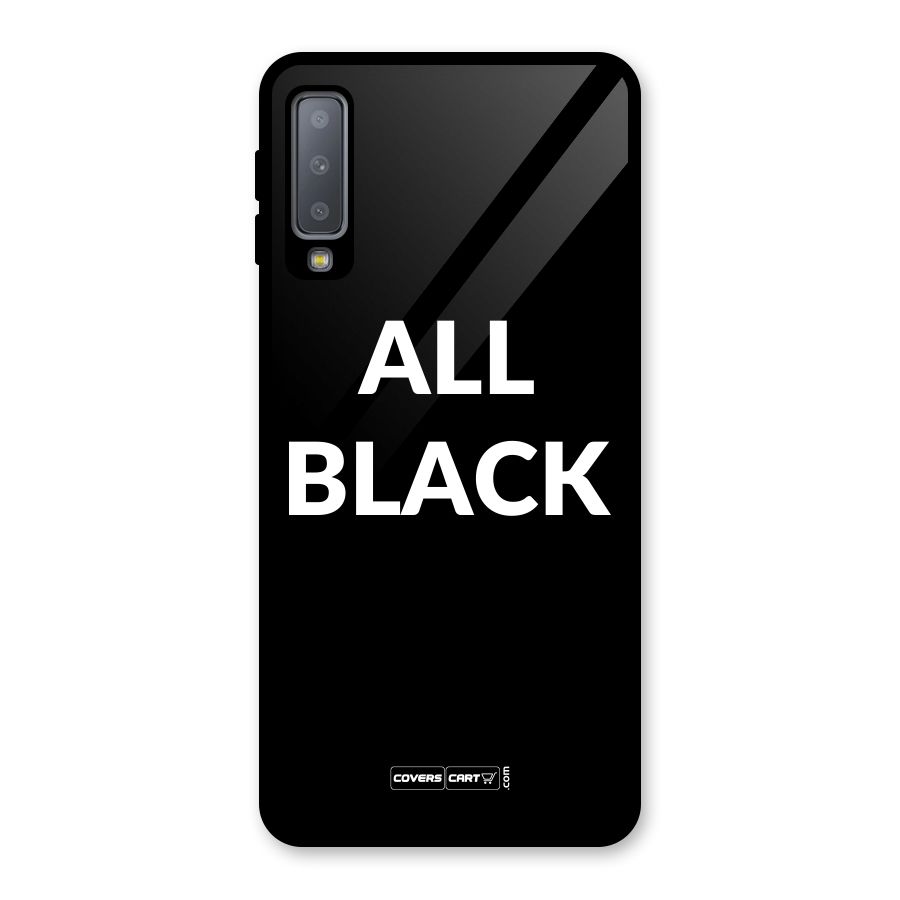 Raftaar All Black Glass Back Case for Galaxy A7 (2018)