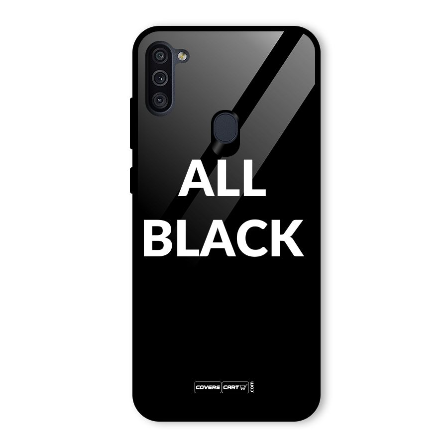 Raftaar All Black Glass Back Case for Galaxy M11