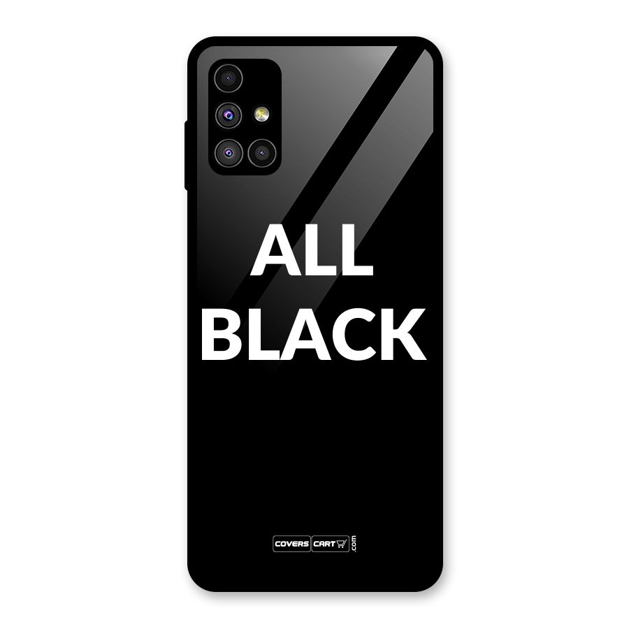 Raftaar All Black Glass Back Case for Galaxy M51