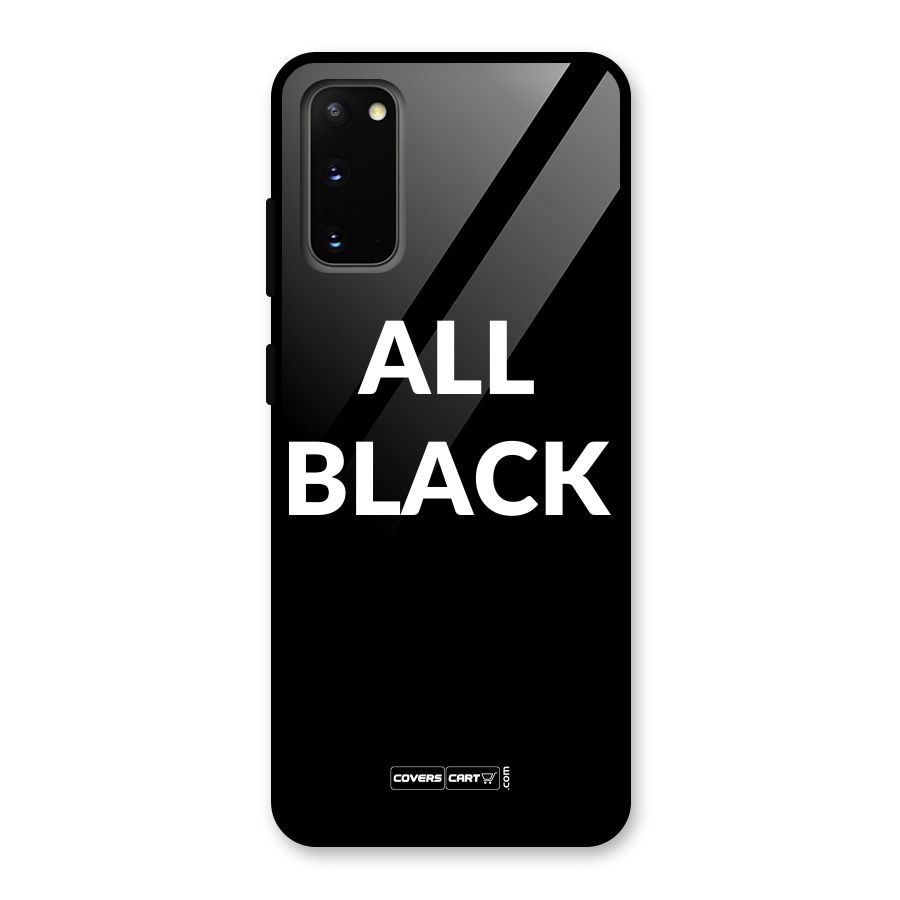 Raftaar All Black Glass Back Case for Galaxy S20