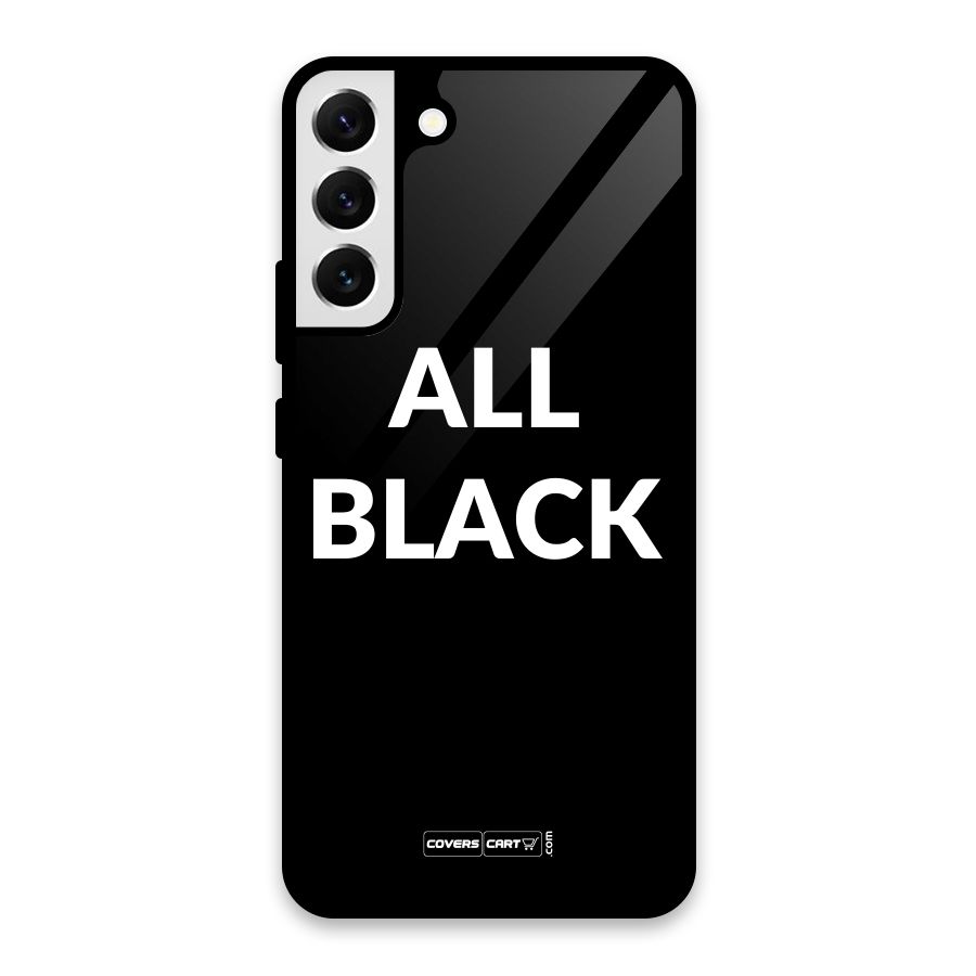 Raftaar All Black Glass Back Case for Galaxy S22 Plus 5G