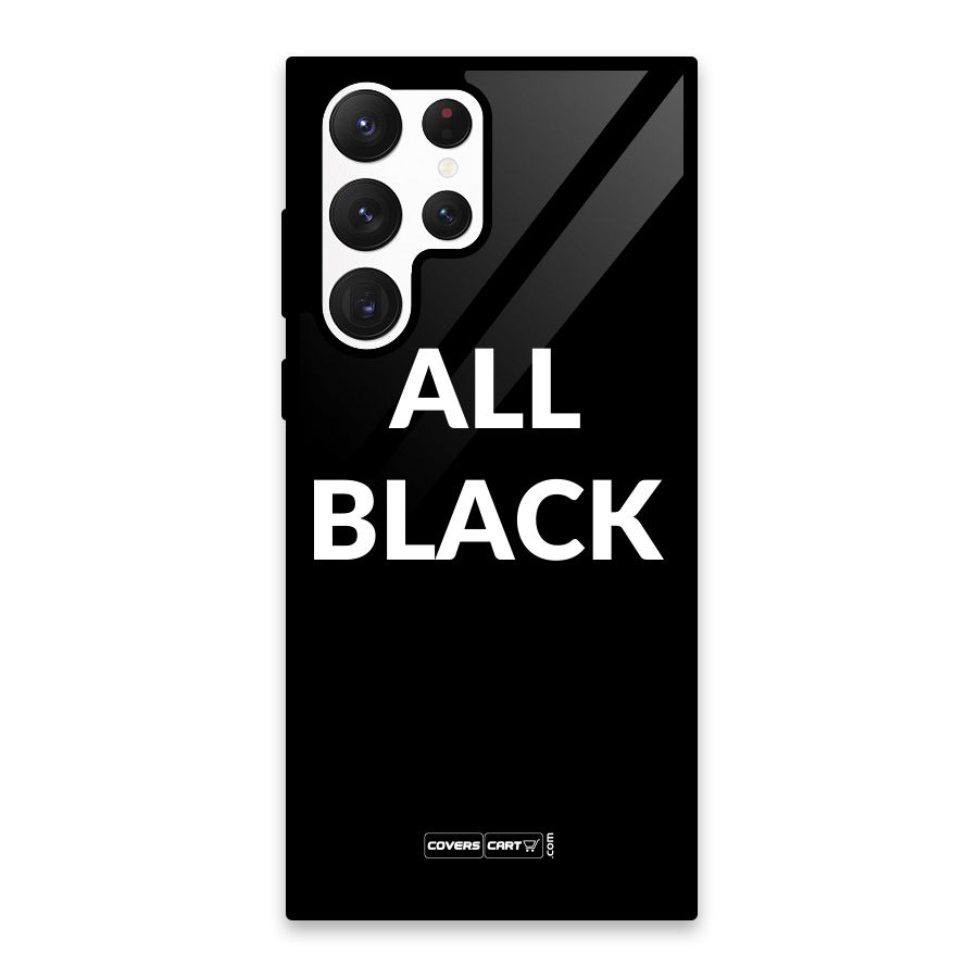Raftaar All Black Glass Back Case for Galaxy S22 Ultra 5G
