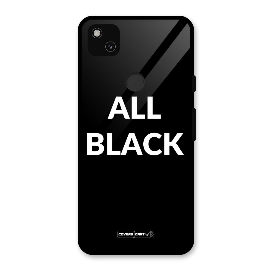 Raftaar All Black Glass Back Case for Google Pixel 4a