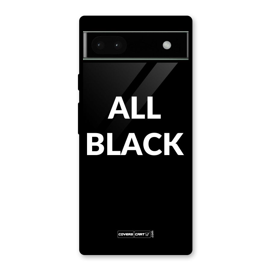 Raftaar All Black Glass Back Case for Google Pixel 6a