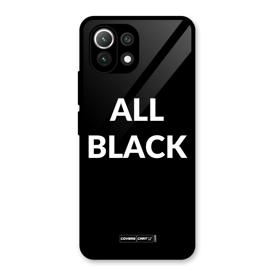Raftaar All Black Glass Back Case for Mi 11 Lite NE 5G