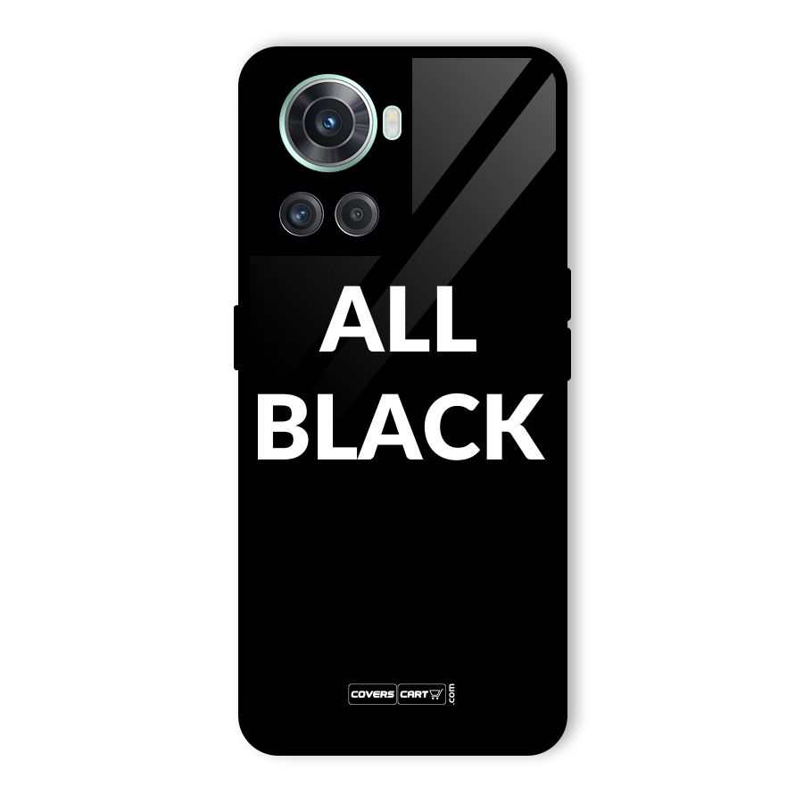 Raftaar All Black Glass Back Case for OnePlus 10R