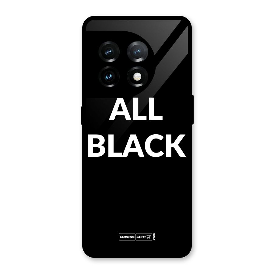 Raftaar All Black Glass Back Case for OnePlus 11