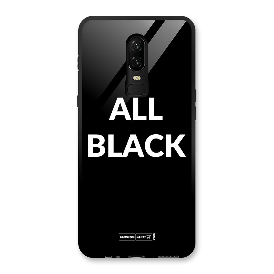Raftaar All Black Glass Back Case for OnePlus 6