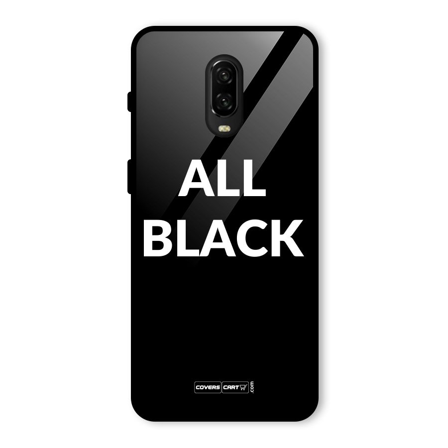 Raftaar All Black Glass Back Case for OnePlus 6T