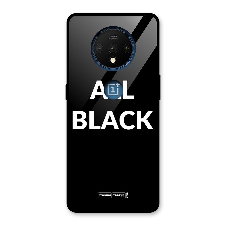 Raftaar All Black Glass Back Case for OnePlus 7T