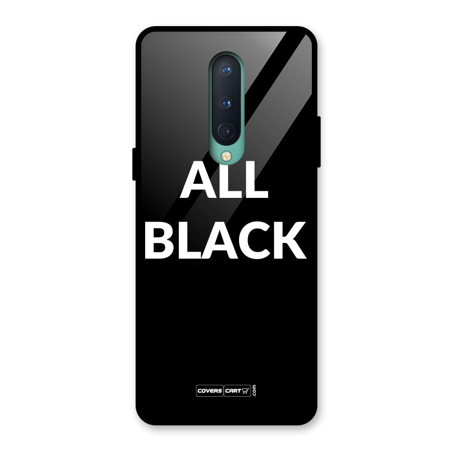 Raftaar All Black Glass Back Case for OnePlus 8