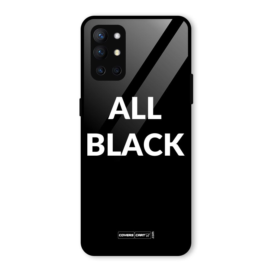 Raftaar All Black Glass Back Case for OnePlus 9R