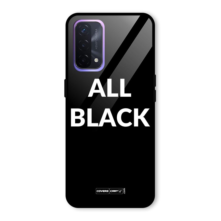 Raftaar All Black Glass Back Case for Oppo A74 5G