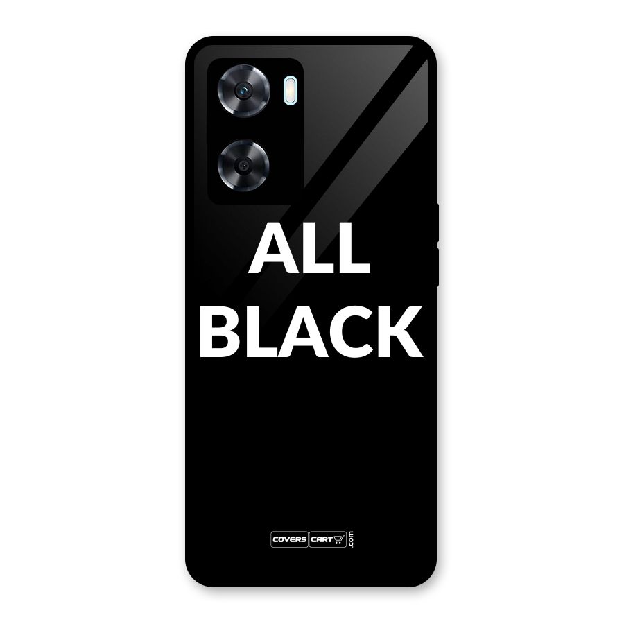 Raftaar All Black Glass Back Case for Oppo A77