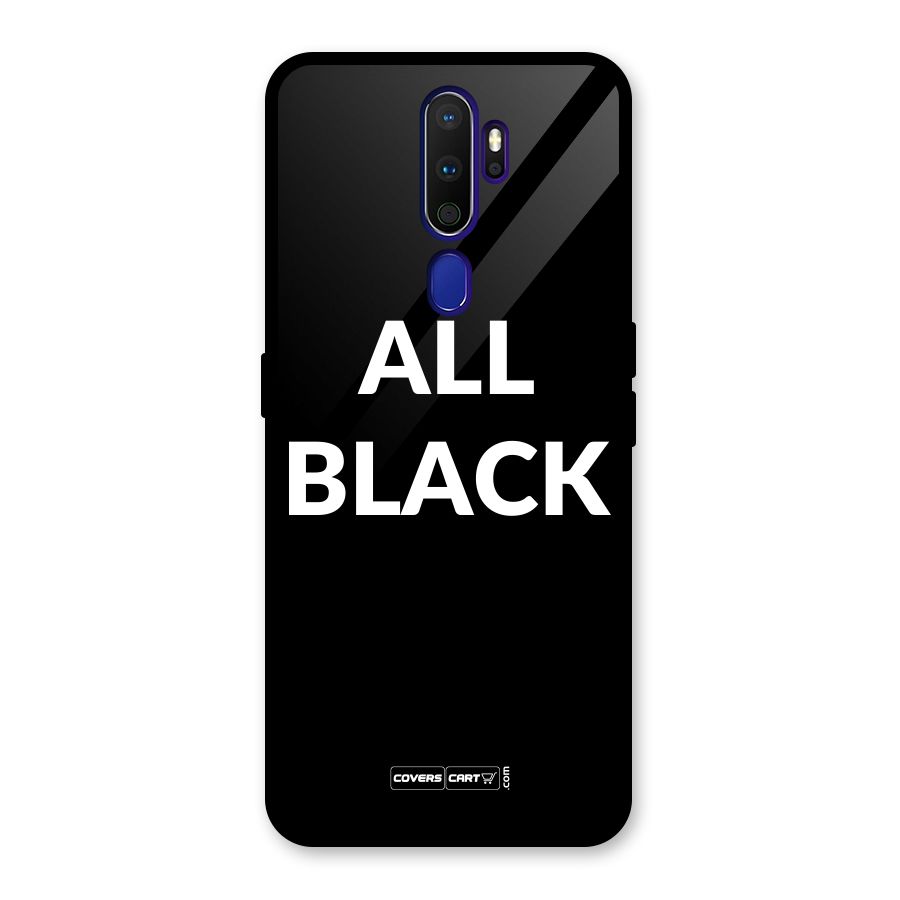 Raftaar All Black Glass Back Case for Oppo A9 (2020)
