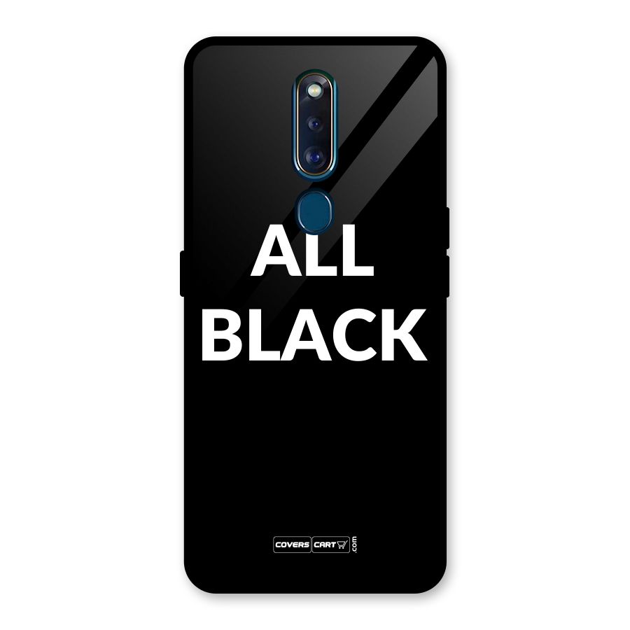 Raftaar All Black Glass Back Case for Oppo F11 Pro