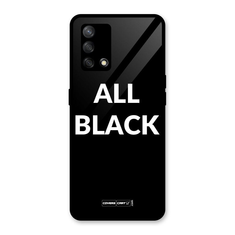 Raftaar All Black Glass Back Case for Oppo F19